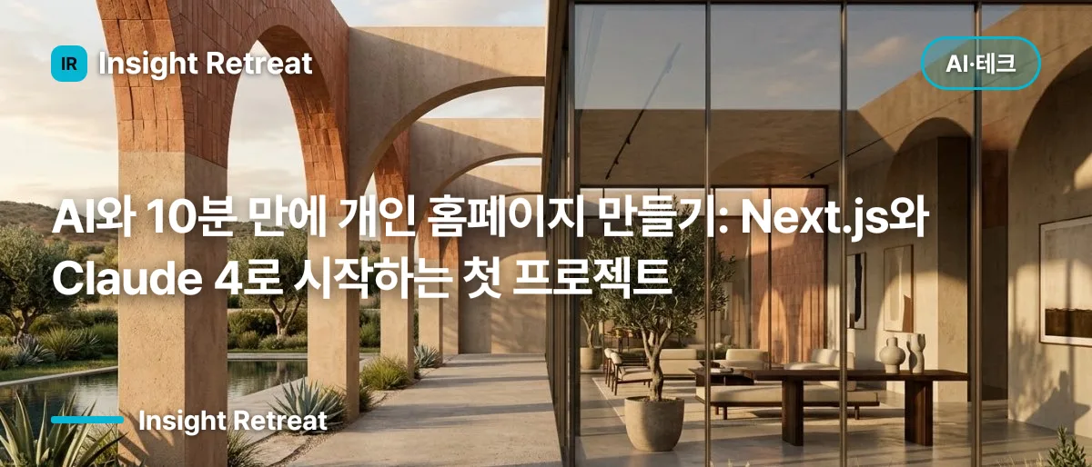 AI와 10분 만에 개인 홈페이지 만들기: Next.js와 Claude 4로 시작하는 첫 프로젝트