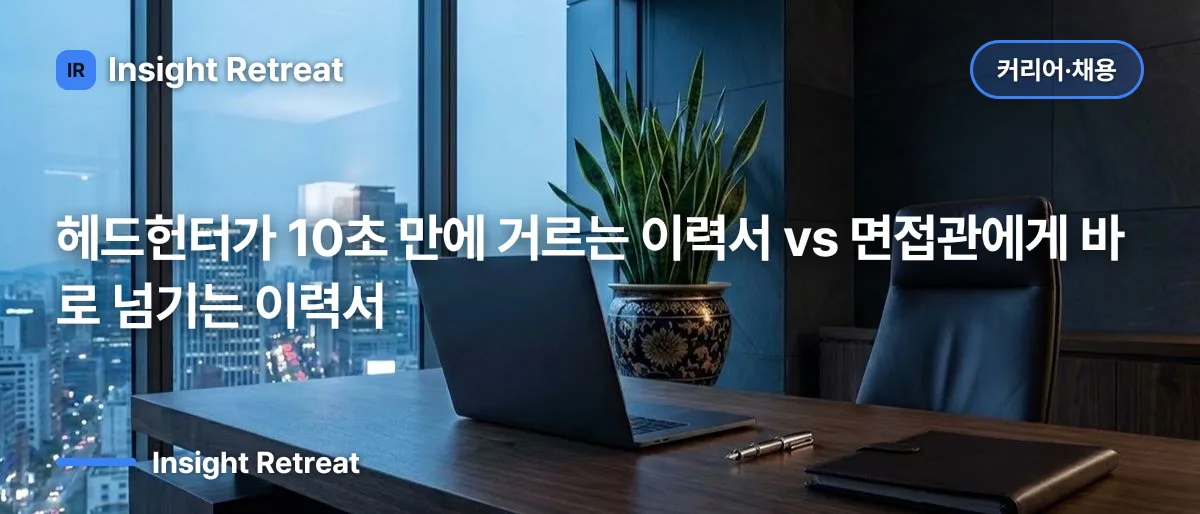 헤드헌터가 10초 만에 거르는 이력서 vs 면접관에게 바로 넘기는 이력서