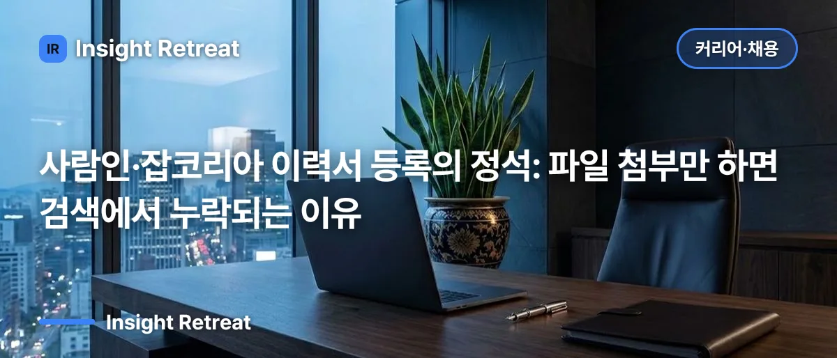 사람인·잡코리아 이력서 등록의 정석: 파일 첨부만 하면 검색에서 누락되는 이유