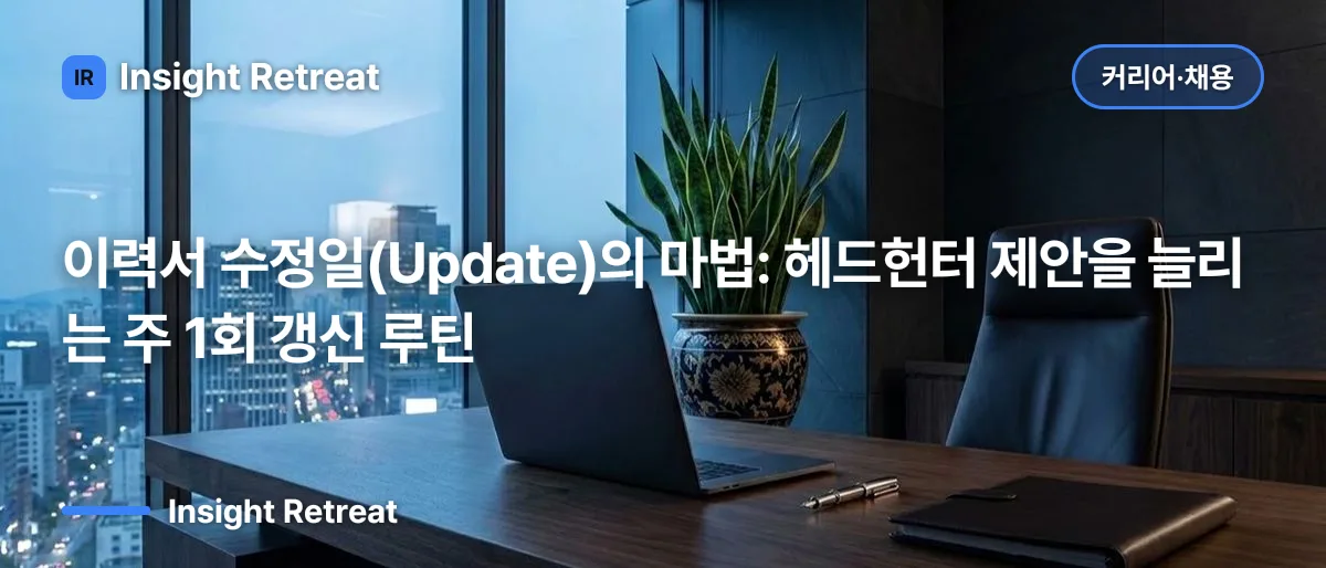 이력서 수정일(Update)의 마법: 헤드헌터 제안을 늘리는 주 1회 갱신 루틴