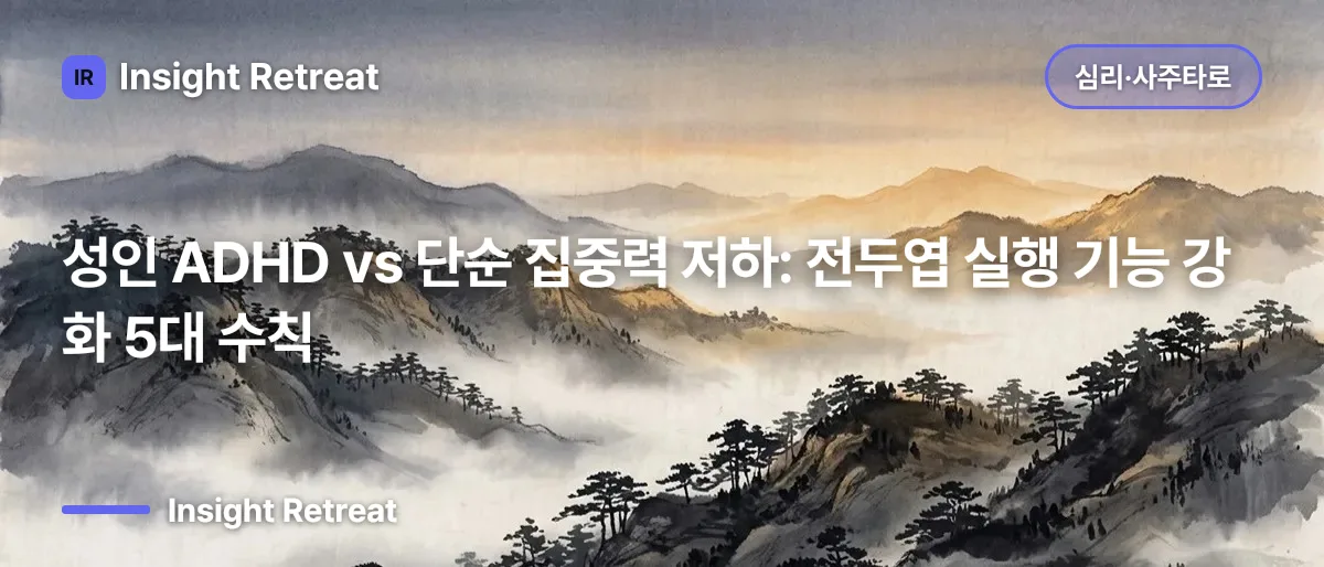 성인 ADHD vs 단순 집중력 저하: 전두엽 실행 기능 강화 5대 수칙